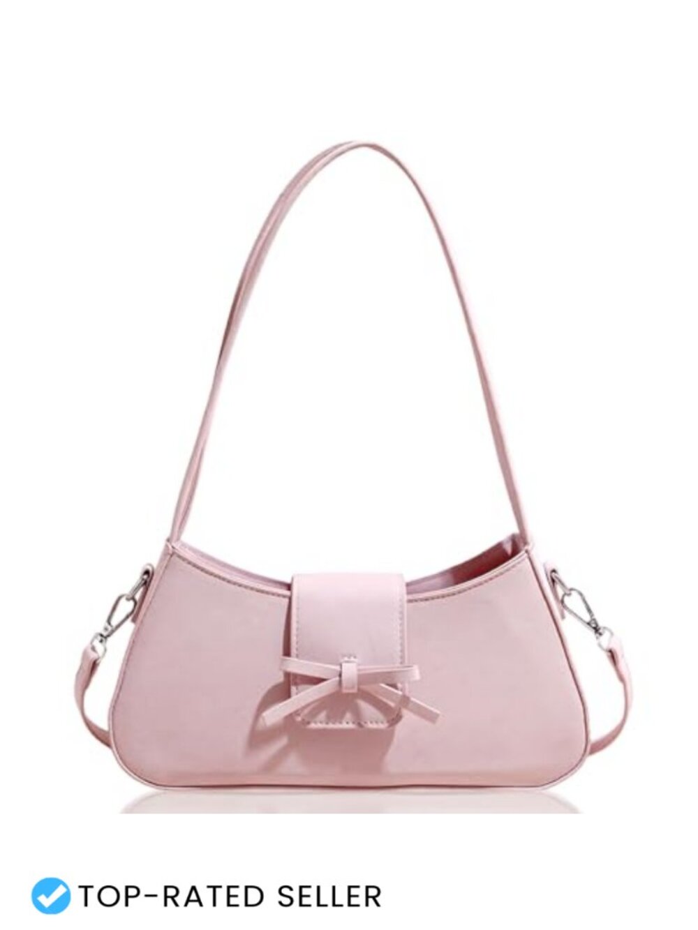 Vintage Y2K Pink Coquette Bow Mini Hobo Shoulder Bag with Chain Strap